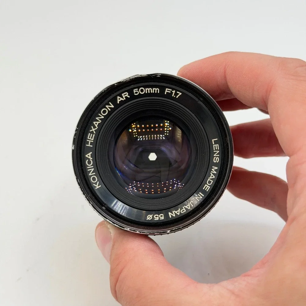 Konica Hexanon AR 50mm f1.7 Vintage Prime Manual Focus Lens Japan 55mm Filter